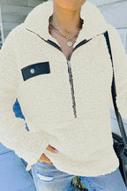 Faux Berber Fleece Zipper Hoodie