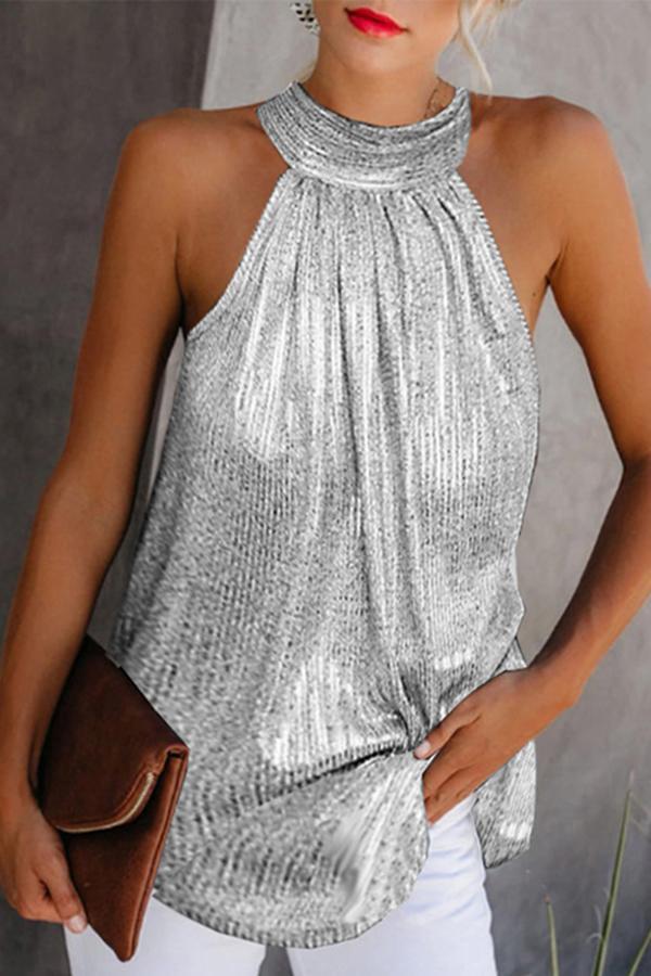 Shiny Halter Neck Camisole