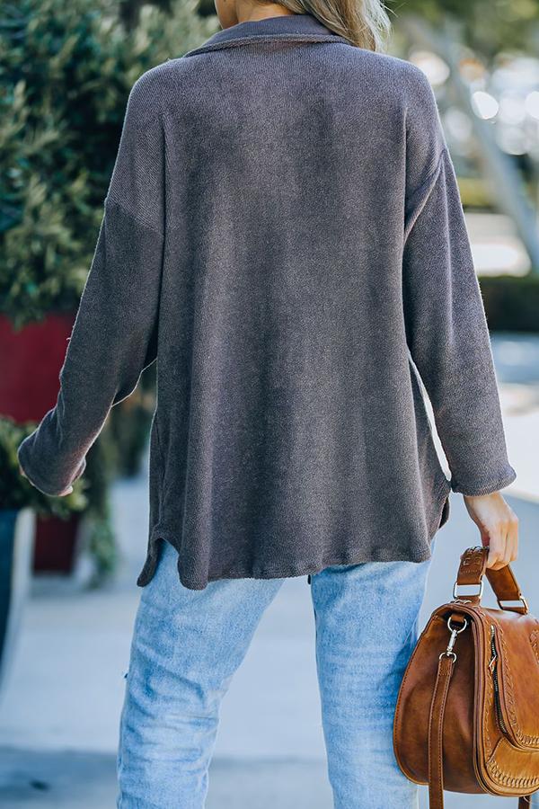 Stitching Casual Loose Single-breasted Mid-length Shirt