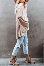 Contrast Thermal Knit Babydoll Top