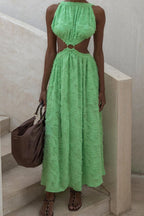 Chic Cutout Back Open Maxi Vacation Dress
