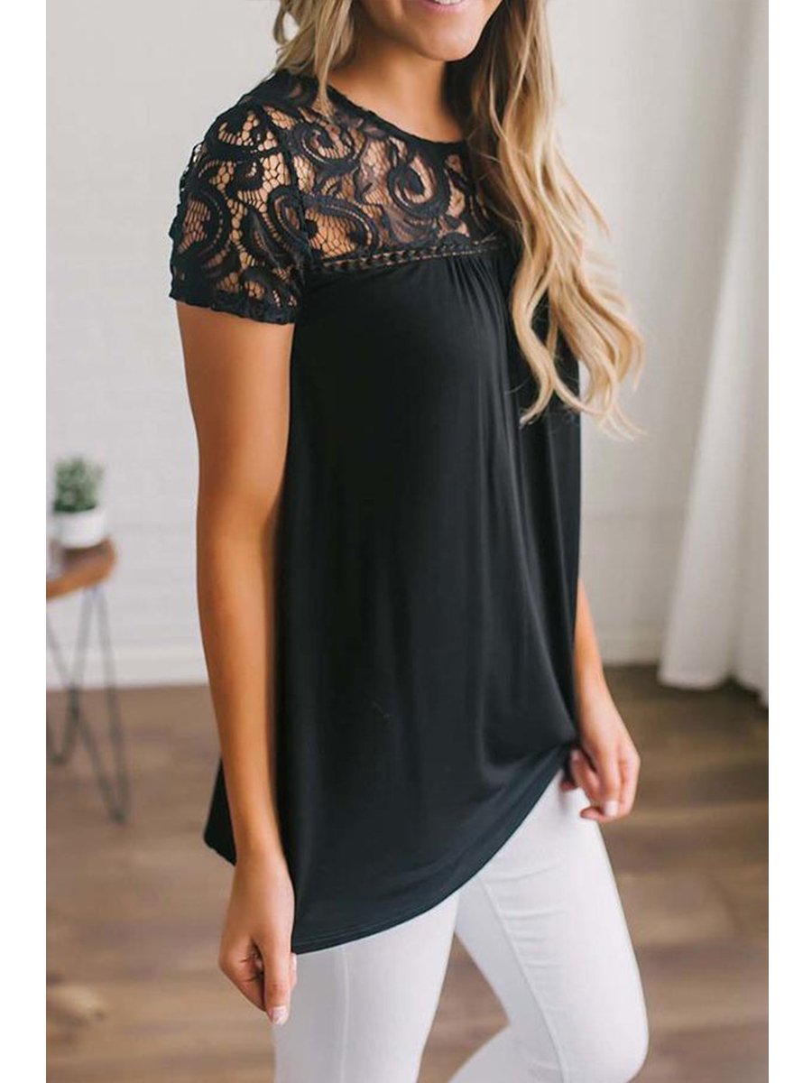 Elegant Lace Sexy Hollow Shirt