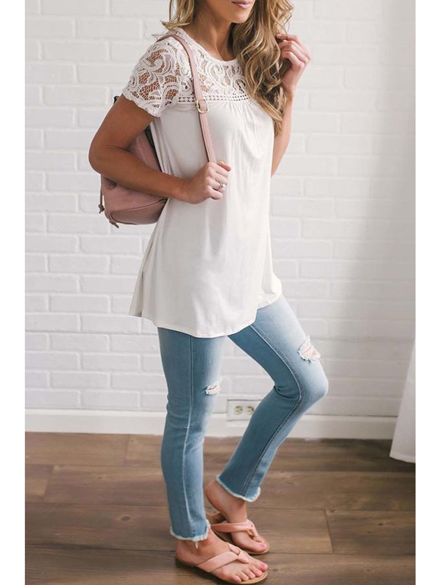 Elegant Lace Sexy Hollow Shirt