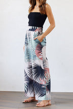 Tropical Leaf Printed Pants