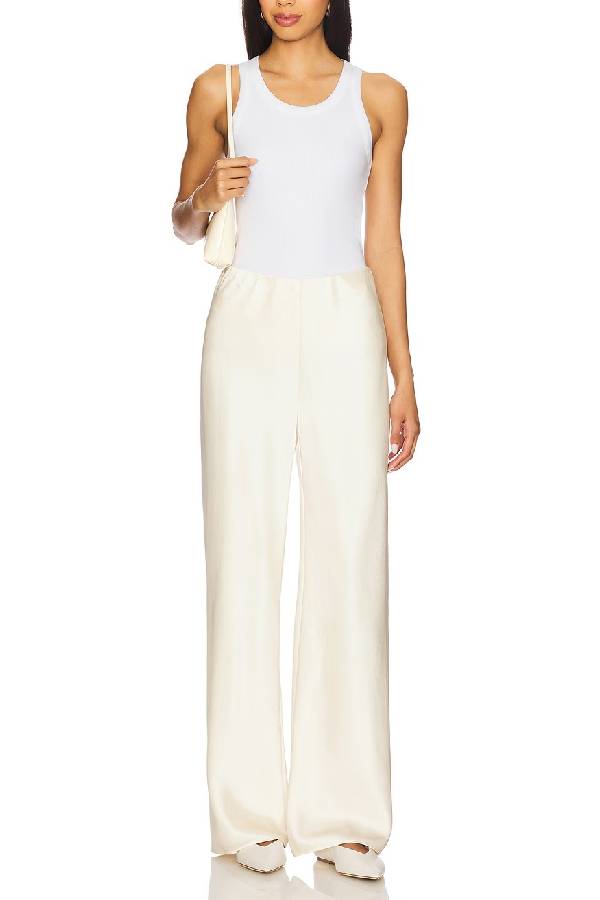 Smooth bias-cut trousers