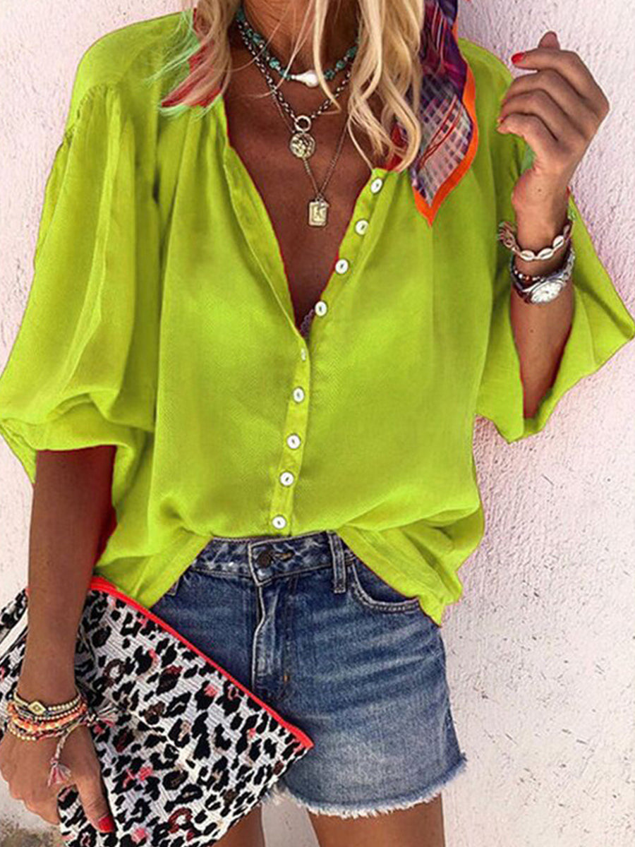 Solid Medium Sleeve Shirt