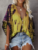 Casual Tie-dyed Top