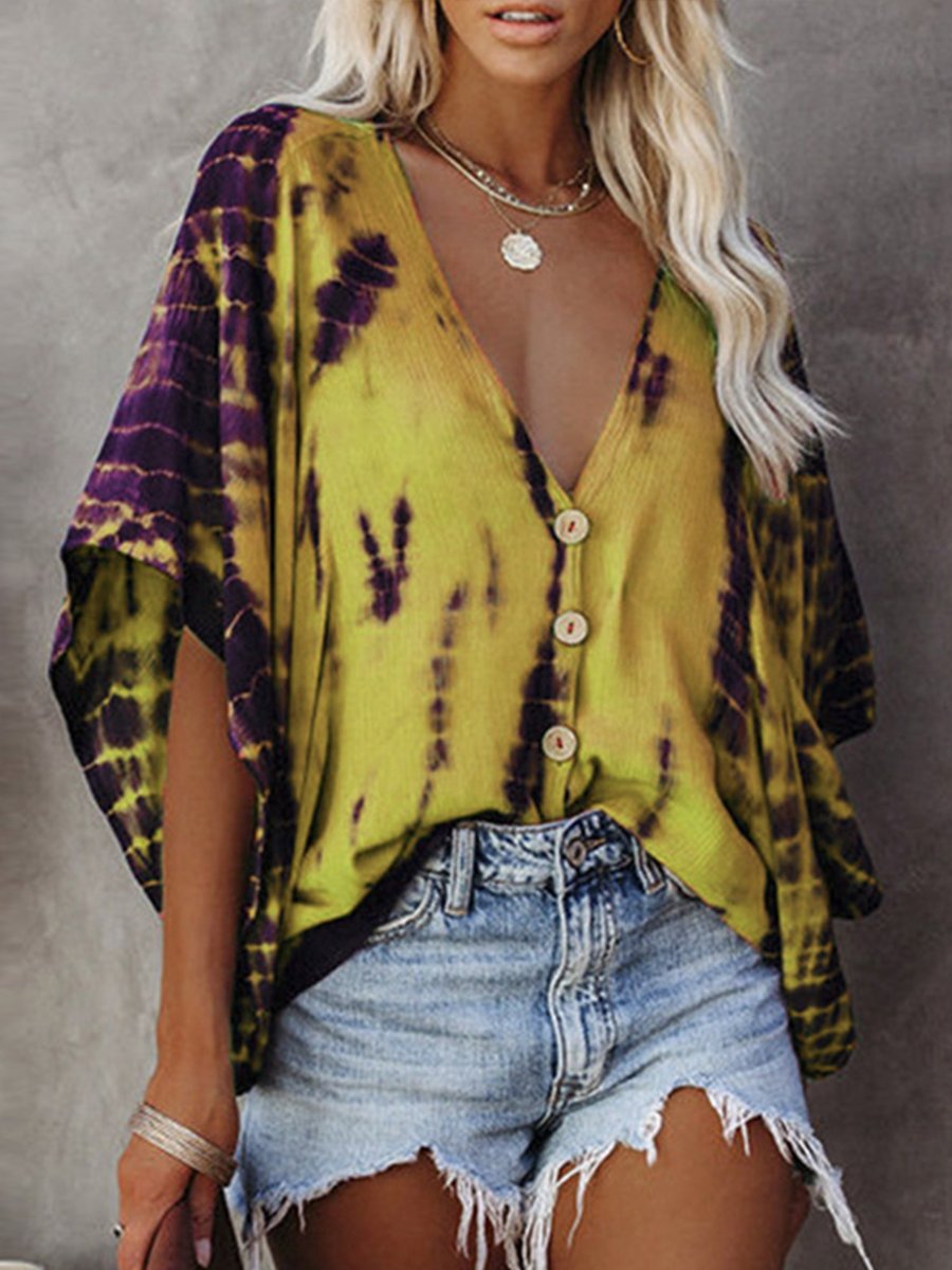 Casual Tie-dyed Top