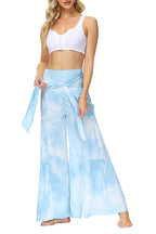 Printed Women's Loose Beach Wide Leg Lace-up Trousers