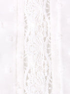 V-neck Lace Embroidery Short Sleeve Blouse
