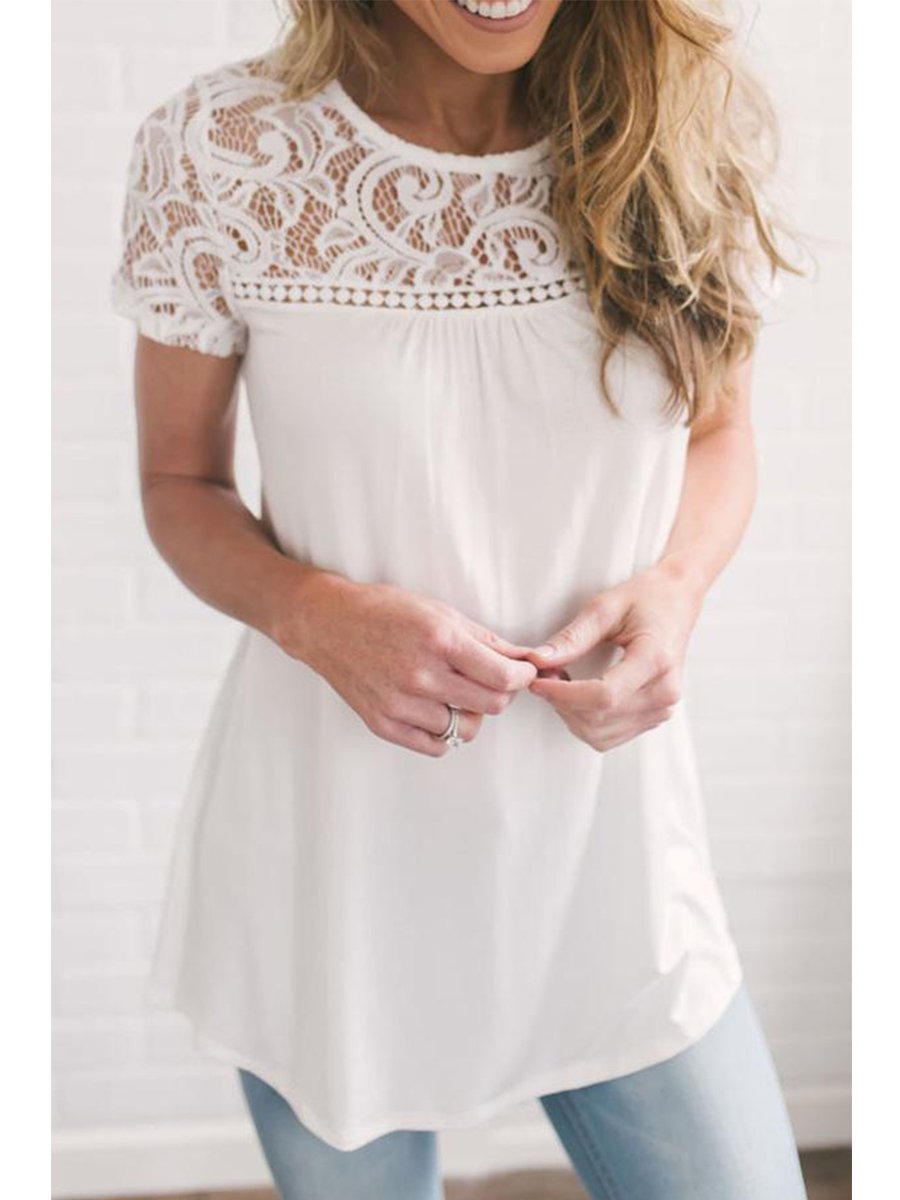 Elegant Lace Sexy Hollow Shirt