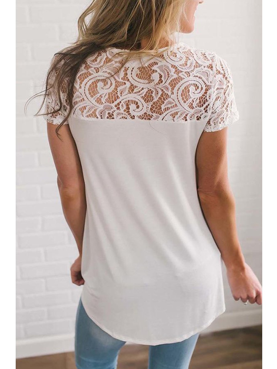 Elegant Lace Sexy Hollow Shirt