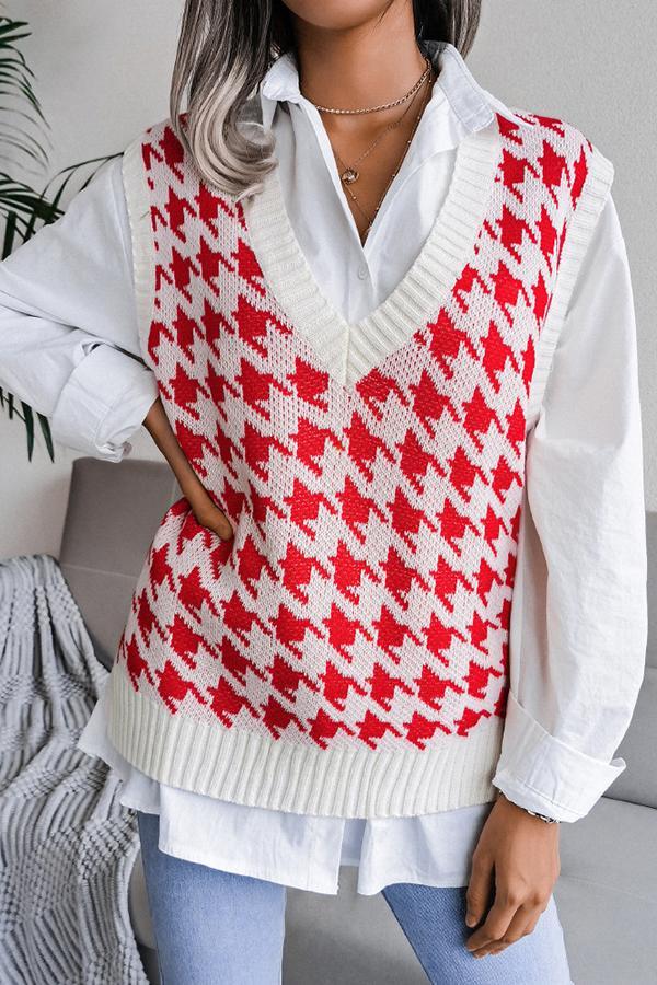Houndstooth Sweater Vest