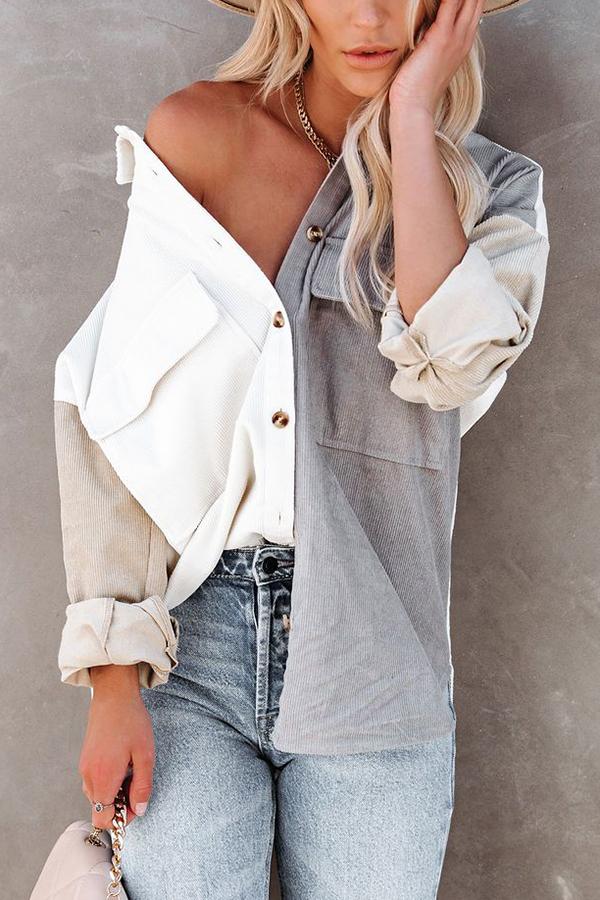 Pocketed Corduroy Shacket