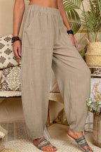 Women's Pure Color Casual Cotton Pants