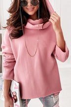 Solid Color Design Hooded Sweatshirt