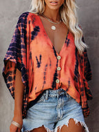 Casual Tie-dyed Top