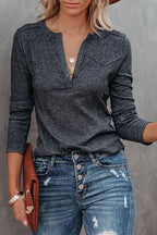 V-Neck Long Sleeve Top