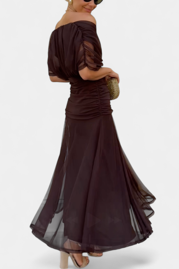 Camille |  Long floral dress with Belly Cover