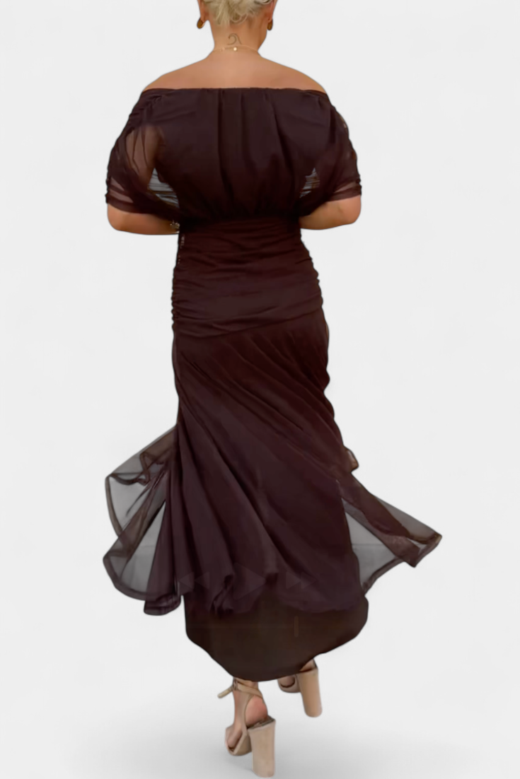 Camille |  Long floral dress with Belly Cover