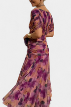 Camille |  Long floral dress with Belly Cover