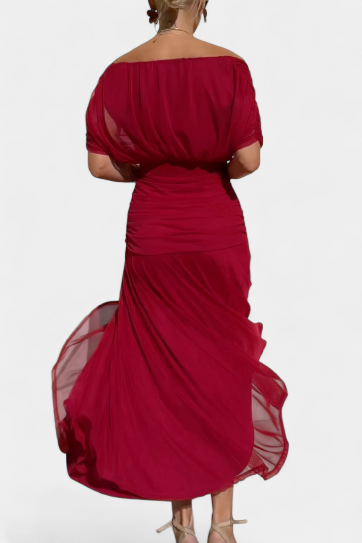 Camille |  Long floral dress with Belly Cover