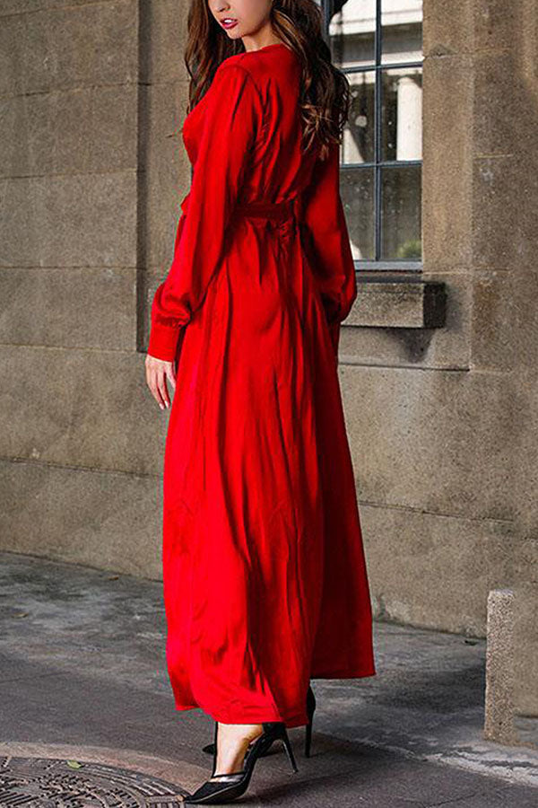 V-Neck Slit Design Sexy Maxi Dress