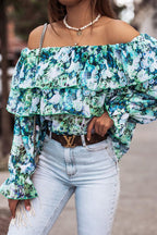 Floral Print Off-shoulder Top