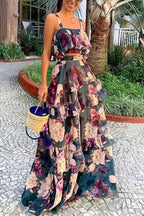 Printed Ruffle Waist Dress