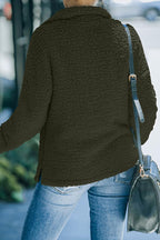 Faux Berber Fleece Zipper Hoodie