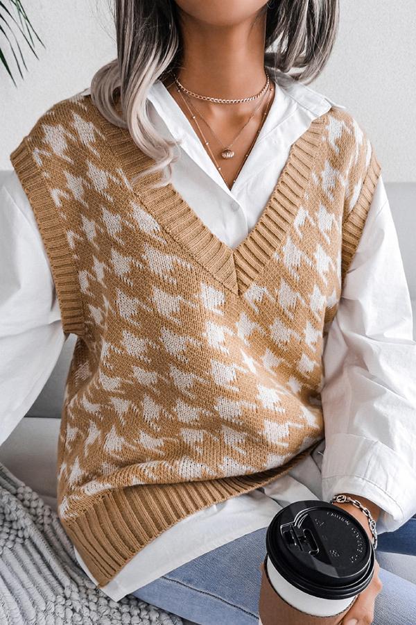 Houndstooth Sweater Vest