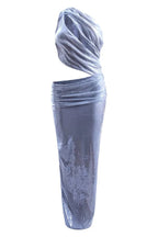 Only Yours Sequin One Shoulder Cutout Asymmetrical Plunge Stretch Maxi Dress