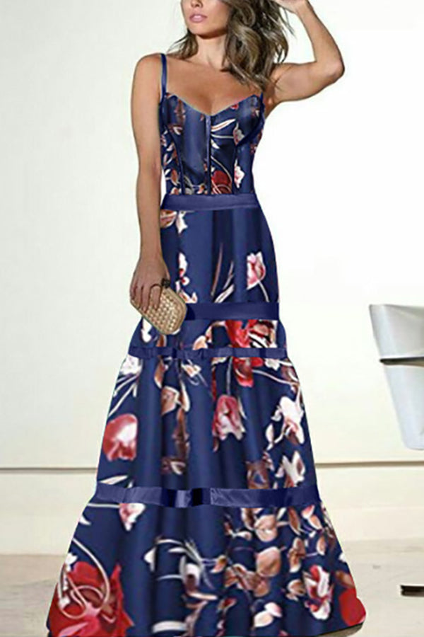Printed Suspender Dress