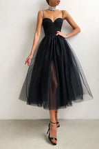 Satin Crisscross Backless Lace-up Dress