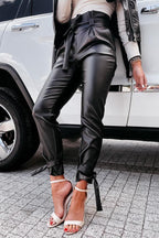 Casual Long Faux Leather Trouser