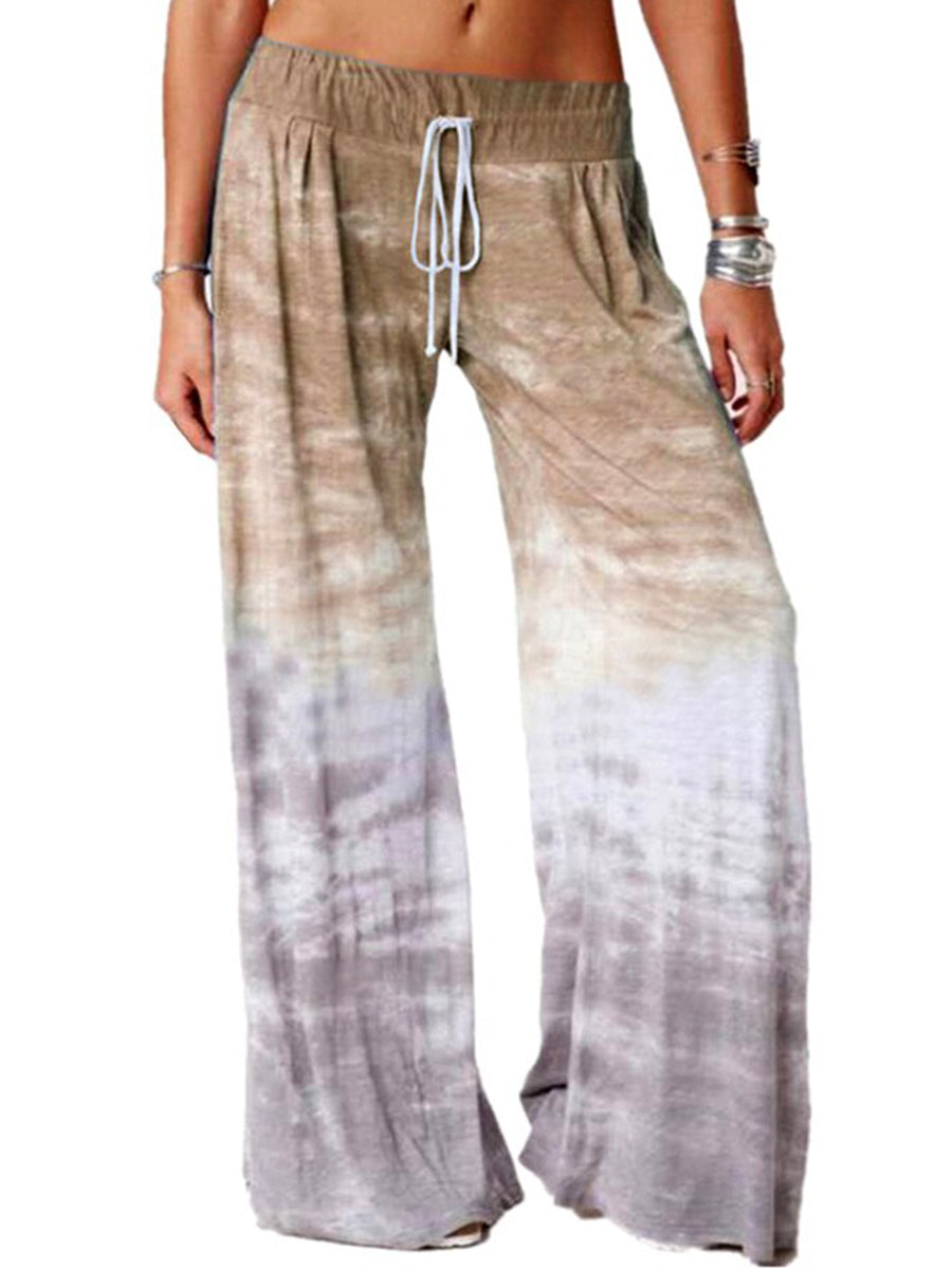 Loose Gradient Printed Yoga Wide Leg Sports Pants