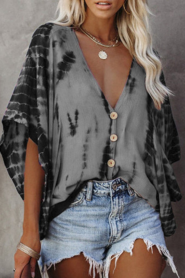 Casual Tie-dyed Top
