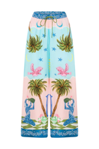 Unique Cree Ethnic Hand-Painted Print Elastic Pocket Wide-Leg Pants