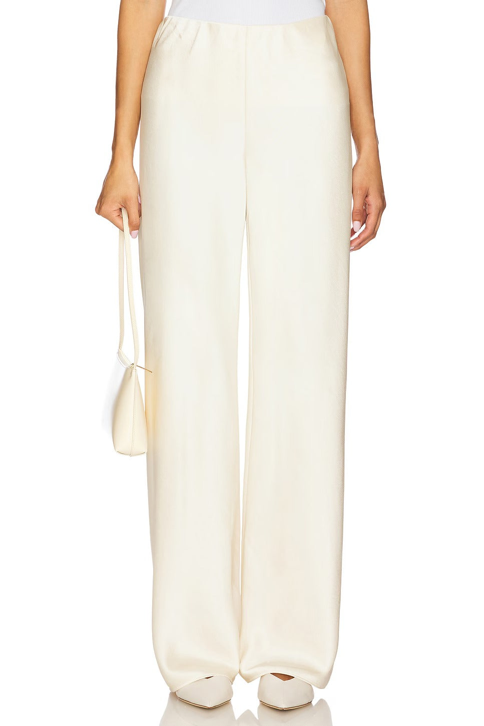 Smooth bias-cut trousers
