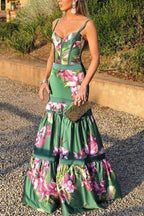 Printed Suspender Dress