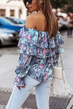 Floral Print Off-shoulder Top