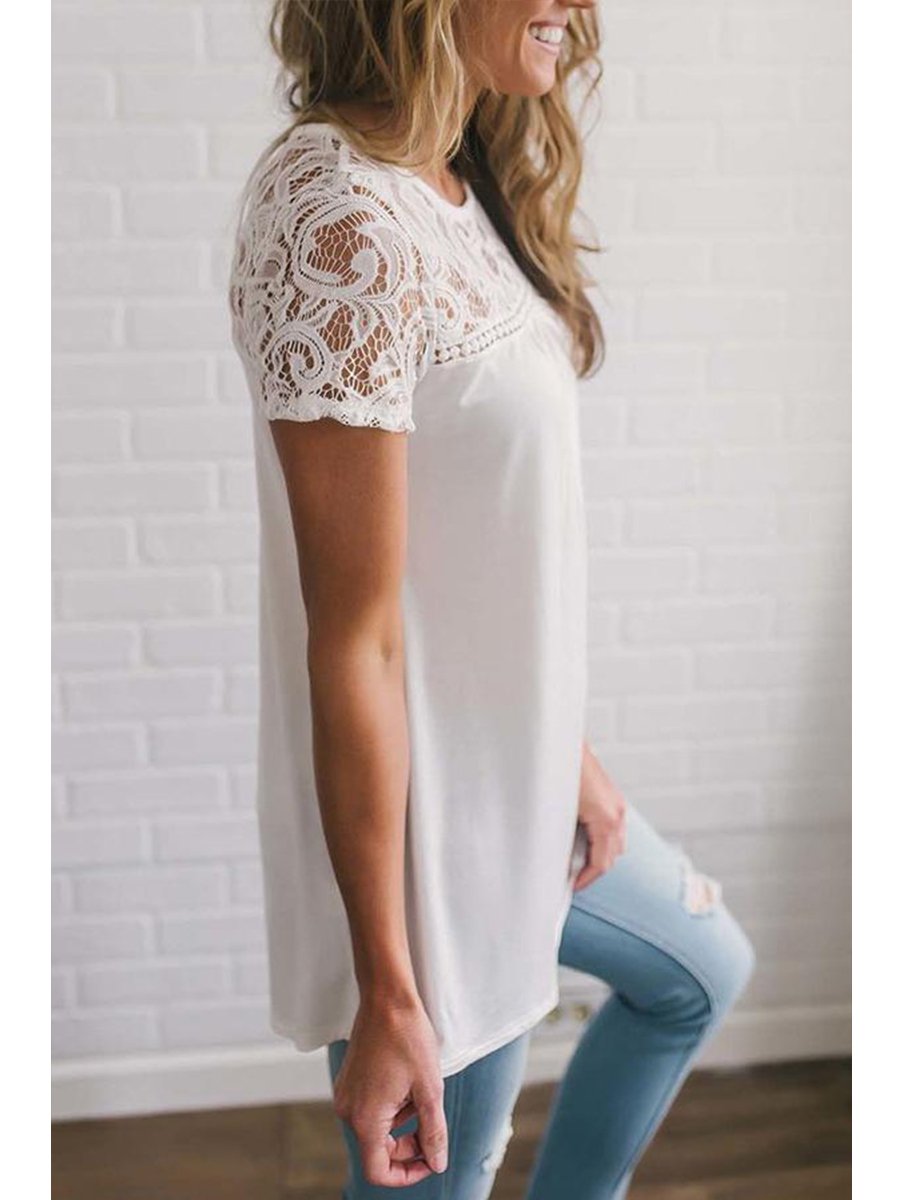 Elegant Lace Sexy Hollow Shirt