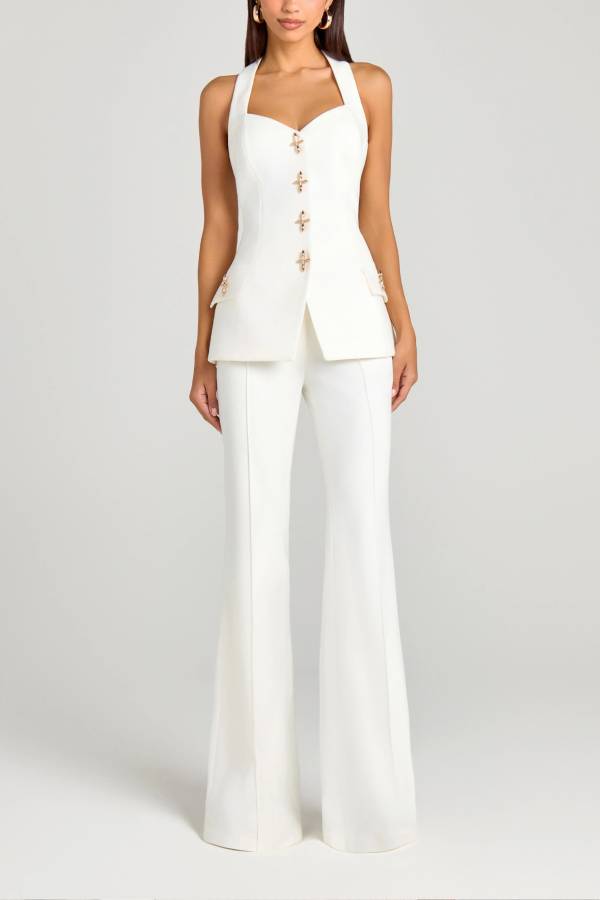 Women Power High Rise Side Zipper Flare Slim Fit Pants