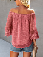 One Shoulder Solid Chiffon Top