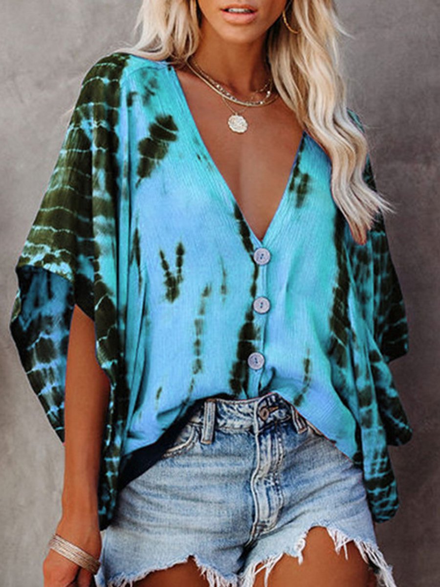 Casual Tie-dyed Top