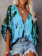 Casual Tie-dyed Top
