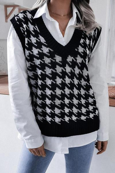 Houndstooth Sweater Vest