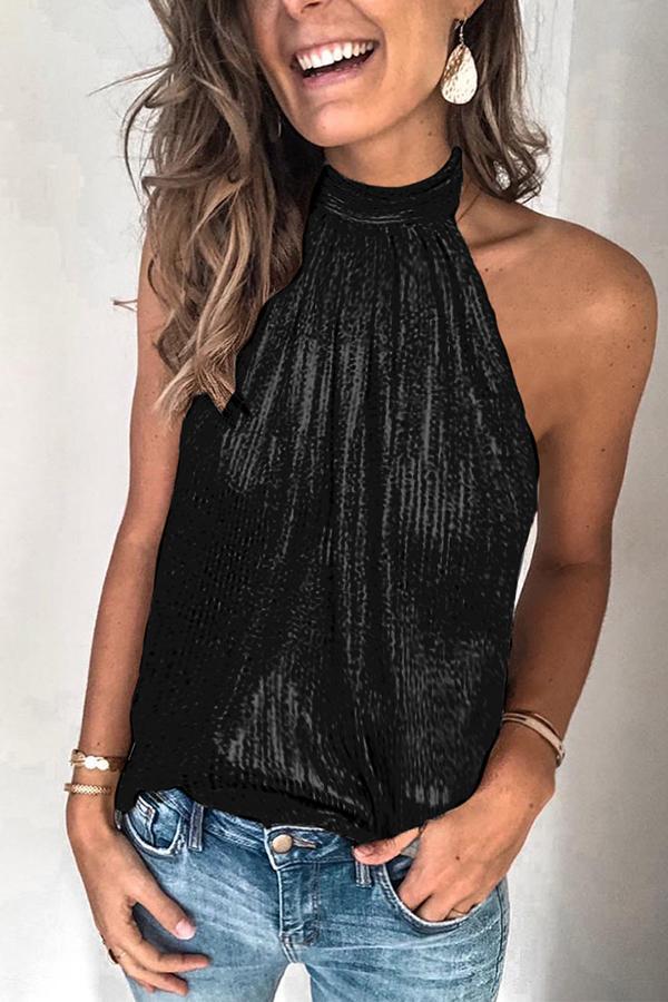 Shiny Halter Neck Camisole