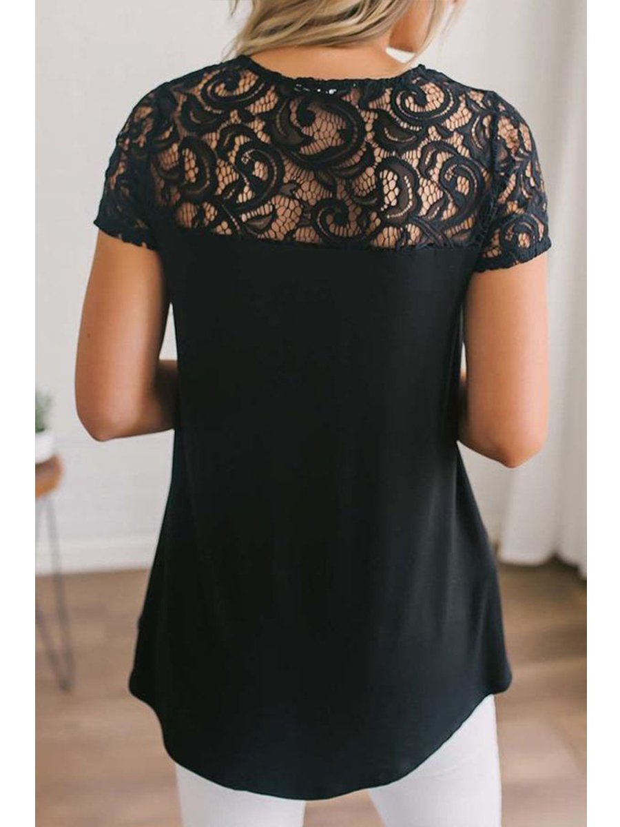 Elegant Lace Sexy Hollow Shirt