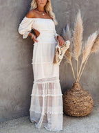 Open Waist Lace Patchwork Dress